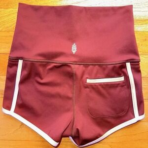 FP Movement Micro High Waisted Burgundy Shorts XS Maroon Pink Running Workout